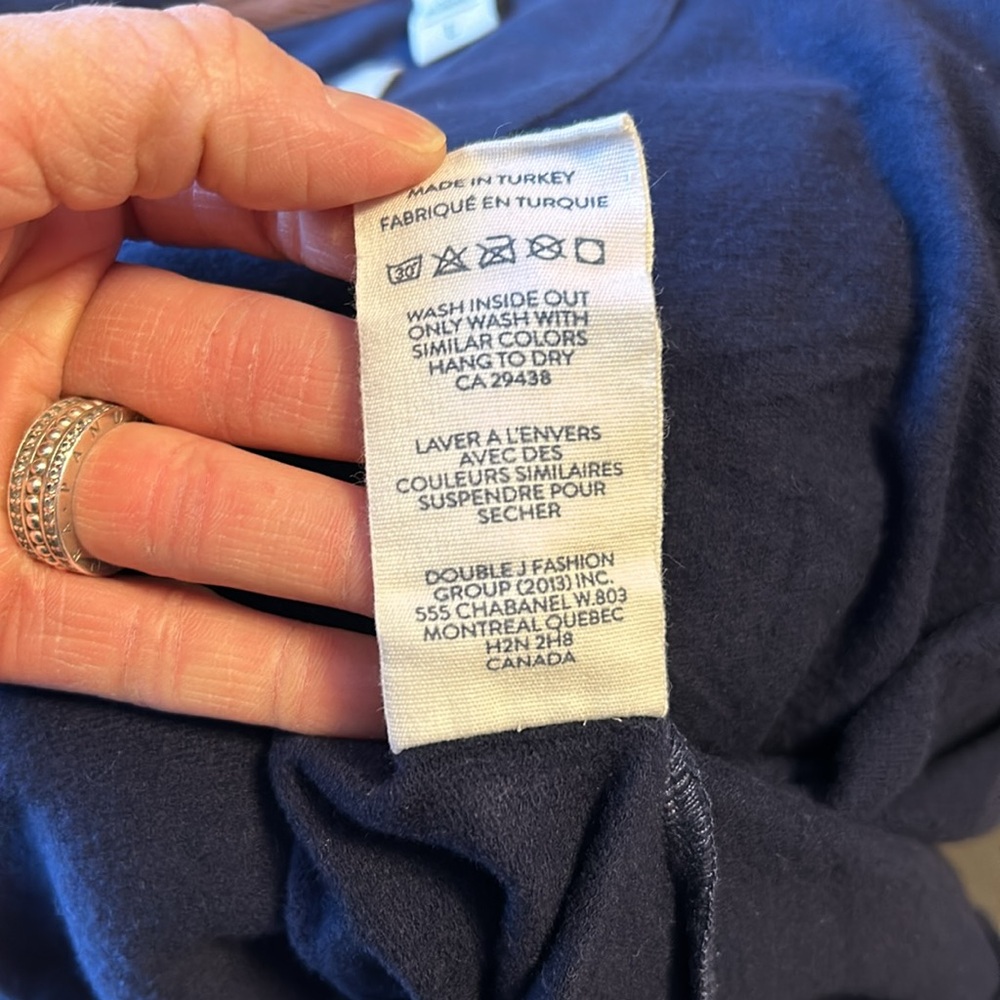 Wanakome navy blue light/mid weight full zip hoodie - Picture 7 of 7